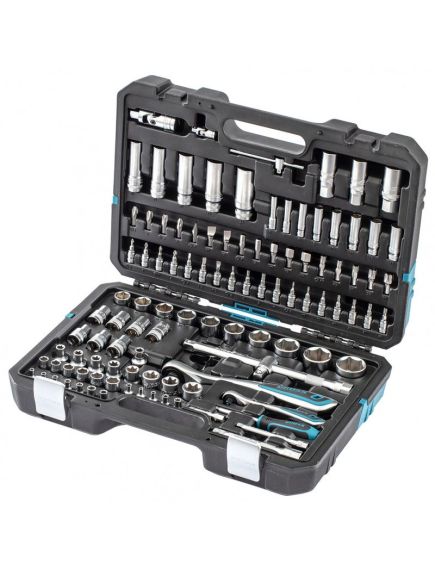 Набор инструментов 1/2", 1/4" пластиковый кейс 109 предметов GROSS 14155, фото , изображение 2 - Метэкс
