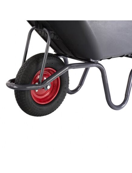 Тачка одноколесная грузоподъемность 175 кг объем 90 л с пластиковым корытом СИБРТЕХ 68919, фото , изображение 3 - Метэкс