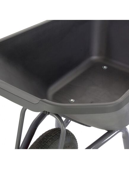 Тачка одноколесная грузоподъемность 175 кг объем 90 л с пластиковым корытом СИБРТЕХ 68919, фото , изображение 5 - Метэкс