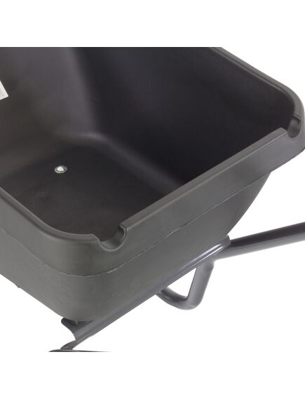 Тачка одноколесная грузоподъемность 175 кг объем 90 л с пластиковым корытом СИБРТЕХ 68919, фото , изображение 6 - Метэкс