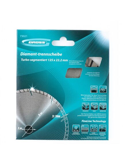 Диск алмазный 125 х 22,2 мм турбо-сегментный сухая резка GROSS 73021, фото , изображение 3 - Метэкс