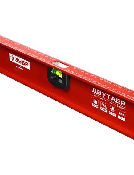 Уровень алюминиевый 600 мм двутавровый усиленный 3 глазка ЗУБР 4-34583-060, фото , изображение 3 - Метэкс