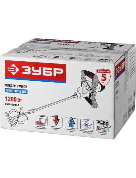 Электромиксер строительный ЗУБР (1200 Вт) ЗМР-1200Э-1 (ЗМР-1200Э-1), фото , изображение 6 - Метэкс