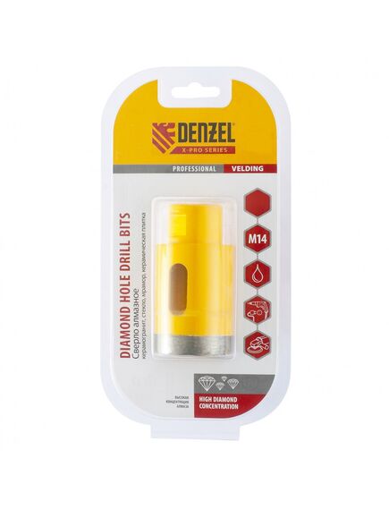Сверло алмазное по керамограниту 30 мм М14 DENZEL 72683, фото , изображение 4 - Метэкс
