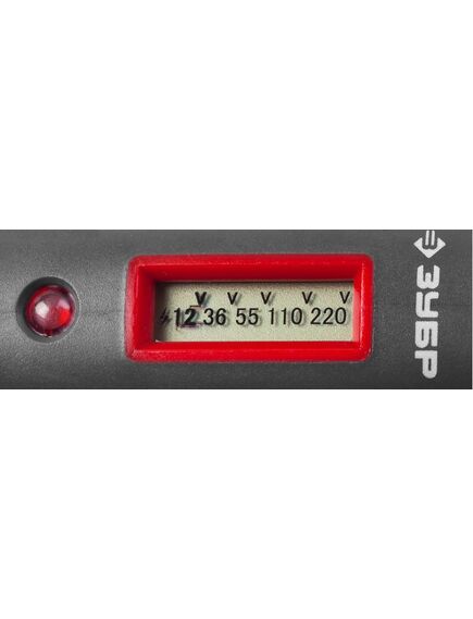 Тестер напряжения цифровой 12-220В со световым индикатором ЗУБР 45240, фото , изображение 4 - Метэкс