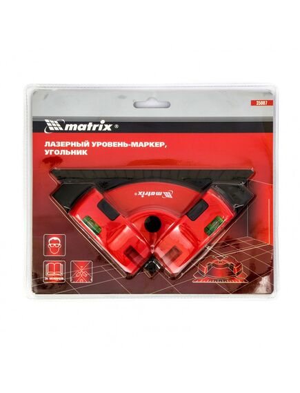 Уровень лазерный MATRIX (дальн. 10 м, погрешн. 1 мм/м, класс 2) (35007), фото , изображение 6 - Метэкс