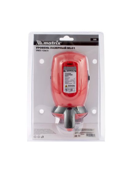 Уровень лазерный MATRIX (дальн. 10 м, погрешн. 0,5 мм/м, класс 2) ML01 35065, фото , изображение 8 - Метэкс