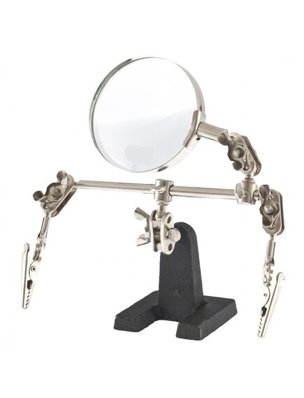 Зажим для пайки с лупой "Третья рука" SPARTA 914605, фото , изображение 2 - Метэкс