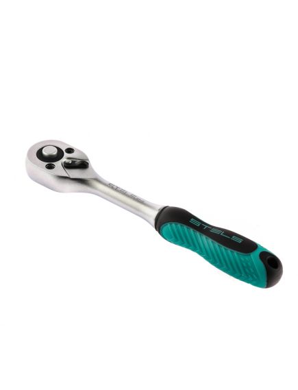 Ключ трещоточный 1/4" 220 мм 72 зуба с быстрым сбросом STELS 14041, фото , изображение 3 - Метэкс