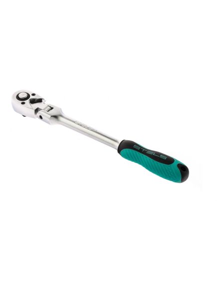 Ключ трещоточный 3/8" 280 мм 72 зуба шарнирный с быстрым сбросом STELS 14045, фото , изображение 3 - Метэкс