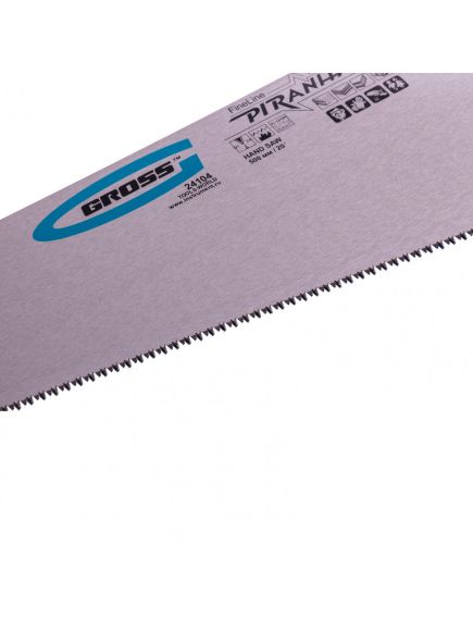 Ножовка по дереву 500 мм 11-12 TPI "PIRANHA" каленый зуб 3D двухкомпонентная рукоятка GROSS 24104, фото , изображение 2 - Метэкс