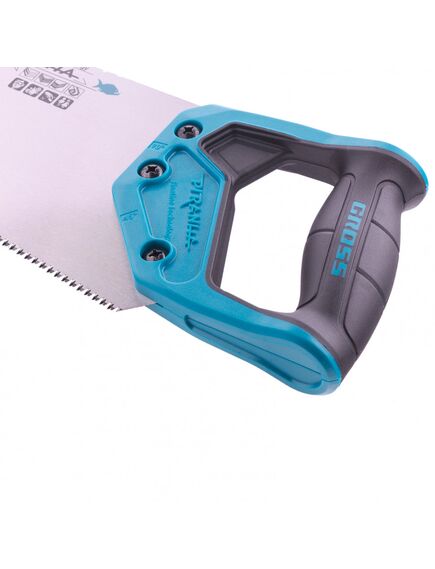 Ножовка по дереву 550 мм 11-12 TPI "PIRANHA" каленый зуб 3D двухкомпонентная рукоятка GROSS 24105, фото , изображение 3 - Метэкс