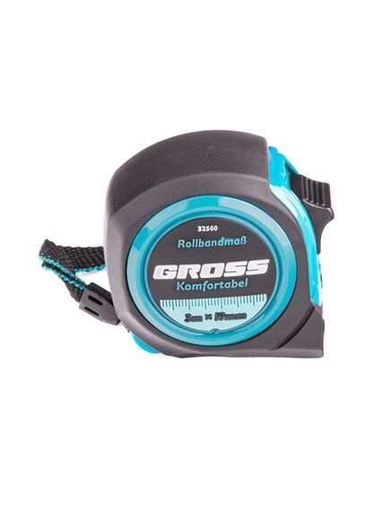 Рулетка 3 м х 19 мм "Komfortabel" обрезиненый корпус GROSS 32560, фото , изображение 2 - Метэкс