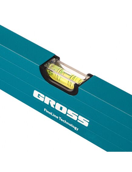 Уровень алюминиевый 1800 мм усиленный с ударопрочными заглушками рукоятки 3 глазка GROSS 34338, фото , изображение 2 - Метэкс