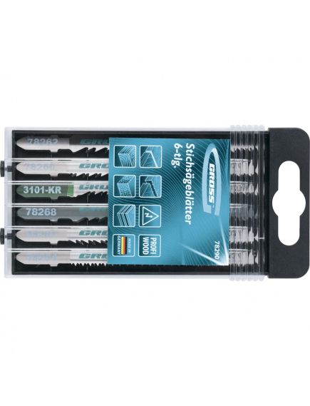 Лобзиковые пилки набор по дереву (6 шт) GROSS 78290, фото , изображение 2 - Метэкс