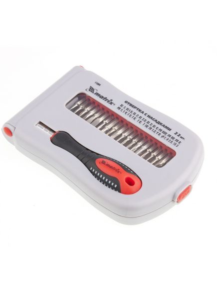 Отвертка для точных работ 22 предмета Fusion в пластиковом пенале MATRIX 11584, фото , изображение 2 - Метэкс