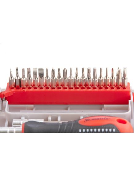 Отвертка для точных работ 22 предмета Fusion в пластиковом пенале MATRIX 11584, фото , изображение 3 - Метэкс