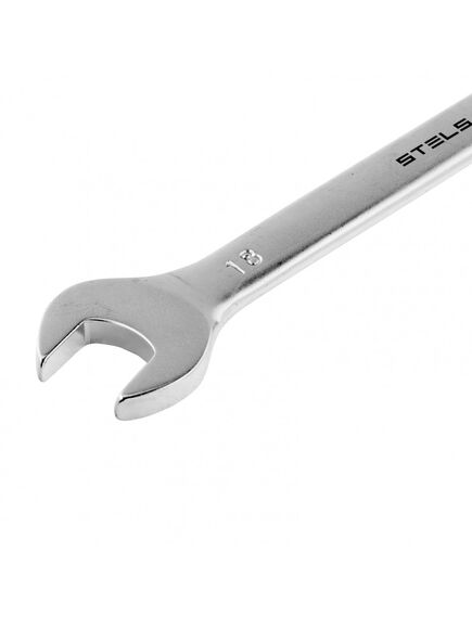 Ключ комбинированный 18 мм матовый хром STELS 15223, фото , изображение 2 - Метэкс