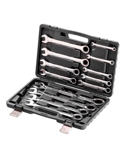 Набор ключей комбинированных трещоточных 8-32 мм 13 шт MATRIX 14797, фото , изображение 2 - Метэкс