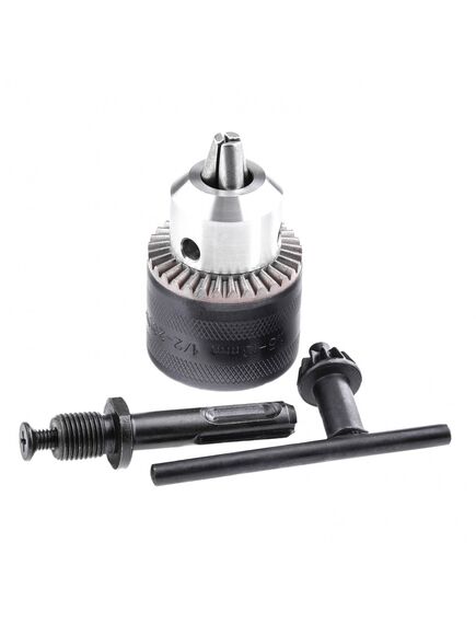 Патрон для дрели ключевой 1,5-13 мм 1/2 + адаптер SDS PLUS СИБРТЕХ 168177, фото , изображение 5 - Метэкс