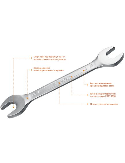 Набор ключей комбинированных и рожковых 6-32 мм 32 шт ЗУБР 27086-Н32, фото , изображение 3 - Метэкс