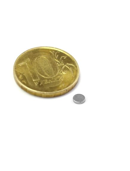 Неодимовый магнит диск 5х1 мм, фото , изображение 3 - Метэкс