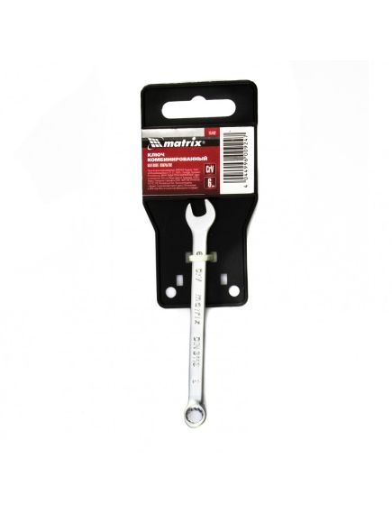 Ключ комбинированный 6 мм матовый хром MATRIX 15102, фото , изображение 2 - Метэкс