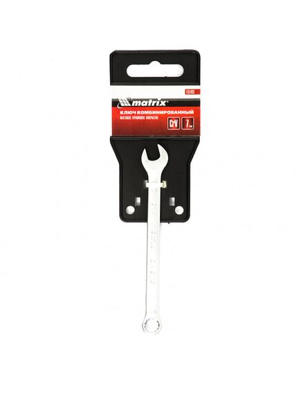 Ключ комбинированный 7 мм матовый хром MATRIX 15103, фото , изображение 4 - Метэкс