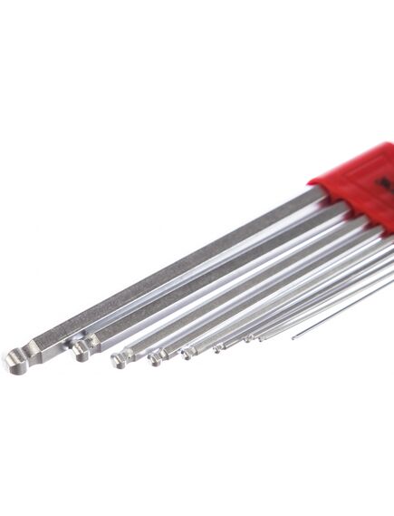 Набор ключей имбусовых 1,5-10 мм HEX 9 шт экстра-длинные c шаром MATRIX 16410, фото , изображение 3 - Метэкс