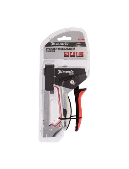 Степлер мебельный стальной быстрая загрузка тип скобы 53 6-10 мм MATRIX 40916, фото , изображение 6 - Метэкс