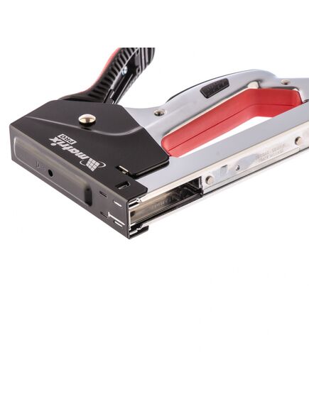 Степлер мебельный стальной быстрая загрузка тип скобы 53 4-14 мм MATRIX 40917, фото , изображение 3 - Метэкс