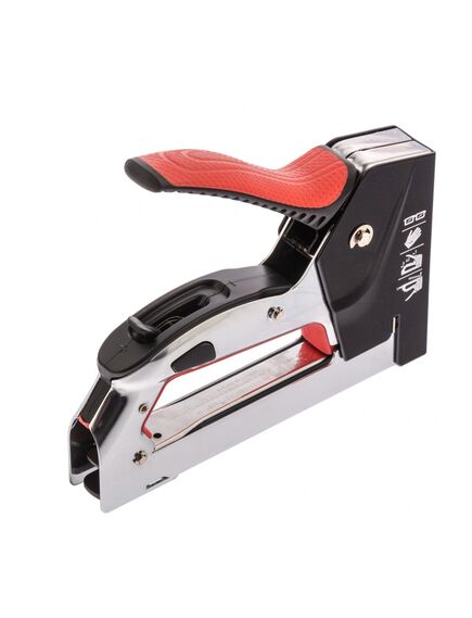 Степлер мебельный стальной быстрая загрузка тип скобы 53 4-14 мм MATRIX 40917, фото , изображение 5 - Метэкс