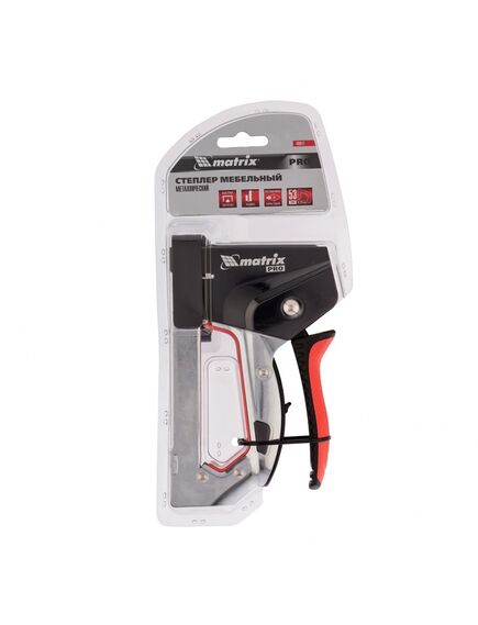 Степлер мебельный стальной быстрая загрузка тип скобы 53 4-14 мм MATRIX 40917, фото , изображение 6 - Метэкс