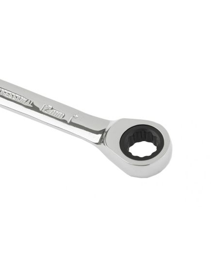 Ключ комбинированный трещоточный 12 мм зеркальный хром MATRIX 14805, фото , изображение 4 - Метэкс