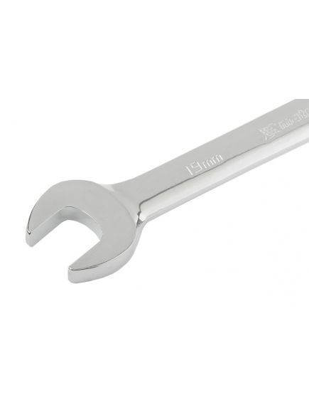 Ключ комбинированный трещоточный 19 мм зеркальный хром MATRIX 14812, фото , изображение 3 - Метэкс