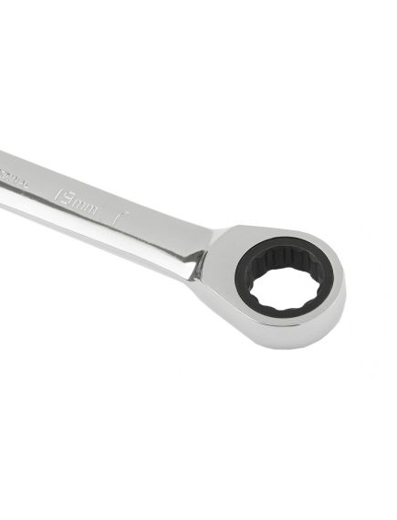 Ключ комбинированный трещоточный 19 мм зеркальный хром MATRIX 14812, фото , изображение 4 - Метэкс