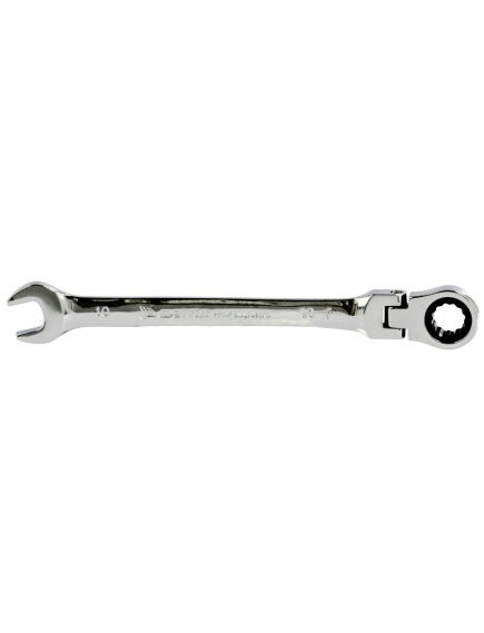 Ключ комбинированный трещоточный 10 мм шарнирный зеркальный хром MATRIX 14862, фото  - Метэкс
