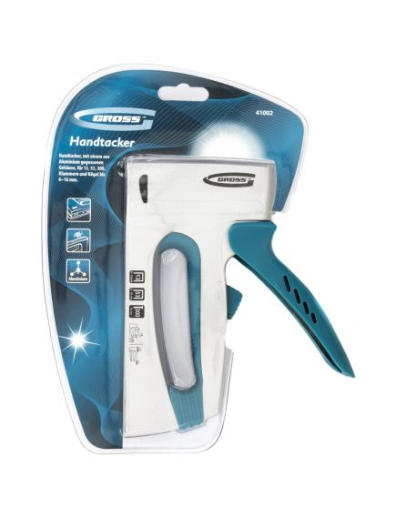 Степлер мебельный 6-16 мм тип скобы 13, 53, 300 алюминиевый корпус регулировка удара GROSS 41002, фото , изображение 2 - Метэкс
