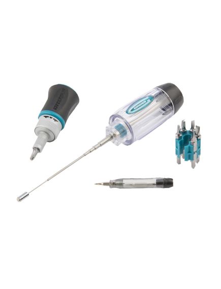 Отвертка реверсивная 16 шт с телескопическим магнитным стержнем GROSS 11607, фото , изображение 2 - Метэкс