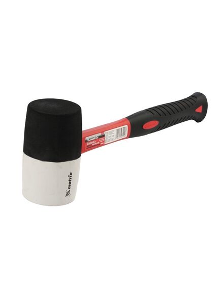 Киянка резиновая 680 г черно-белая резина фибергласовая рукоятка MATRIX 11172, фото , изображение 2 - Метэкс