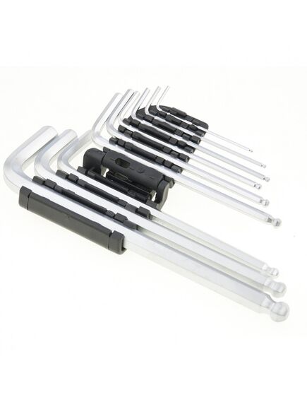 Набор ключей имбусовых 1,5-10 мм HEX 9 шт удлиненные с шаром MATRIX 11233, фото , изображение 3 - Метэкс