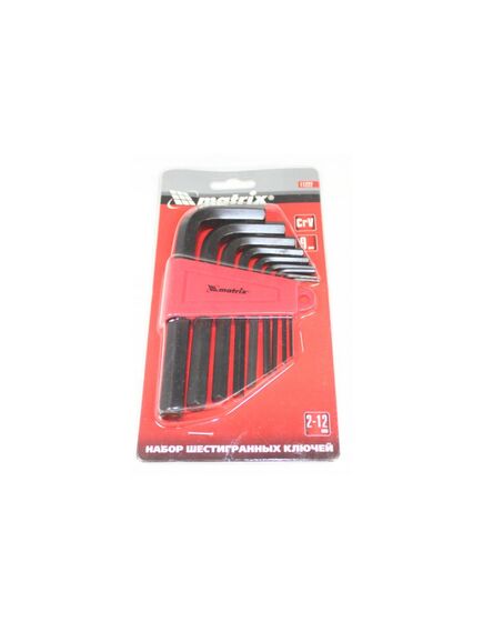 Набор ключей имбусовых 2,0-12 мм HEX 9 шт оксид MATRIX 11222, фото , изображение 3 - Метэкс