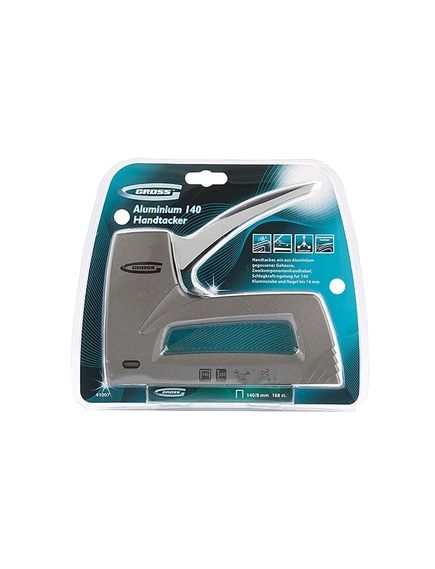 Степлер мебельный 6-14 мм тип скобы 140, 300, алюминиевый корпус регулятор удара GROSS 41007, фото , изображение 3 - Метэкс