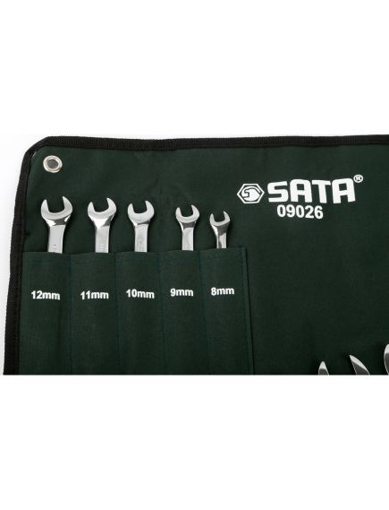 Набор комбинированных ключей 14 предметов SATA 09026, фото , изображение 2 - Метэкс