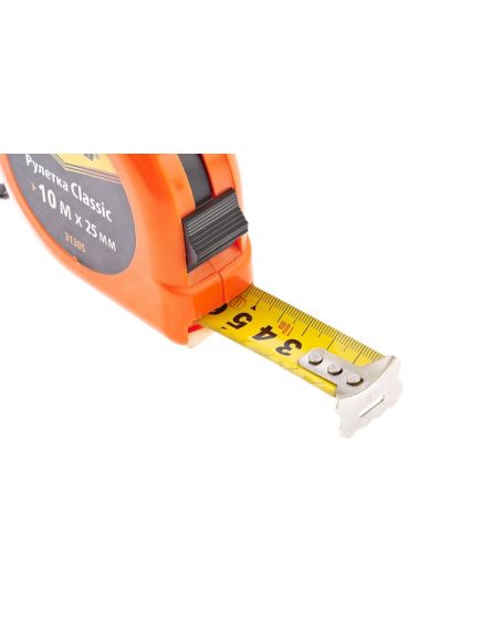 Рулетка 10 м х 25 мм Classic пластиковый корпус SPARTA 31305, фото , изображение 2 - Метэкс