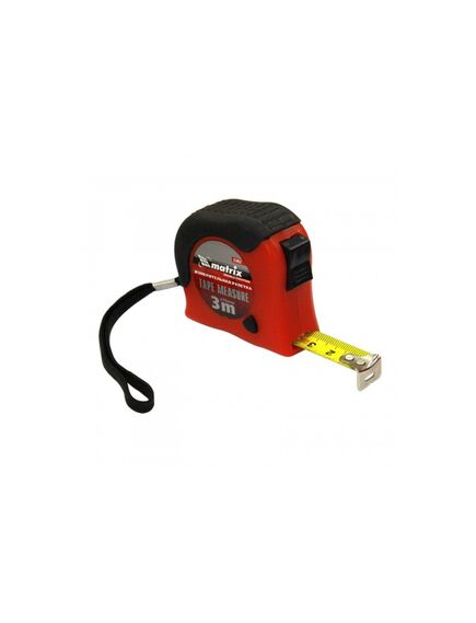 Рулетка 3 м х 16 мм Double fixation обрезиненный корпус двойная плавная фиксация MATRIX 31052, фото , изображение 4 - Метэкс