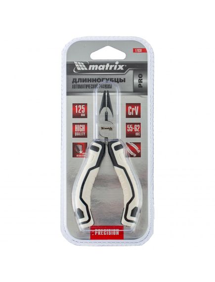 Длинногубцы 125 мм Mini прямые авторазжим MATRIX 17830, фото , изображение 5 - Метэкс