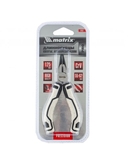 Длинногубцы 125 мм Mini изогнутые авторазжим MATRIX 17831, фото , изображение 5 - Метэкс