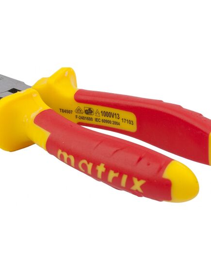 Длинногубцы 200 мм прямые Insulated двухкомпонентные рукоятки MATRIX 17103, фото , изображение 3 - Метэкс