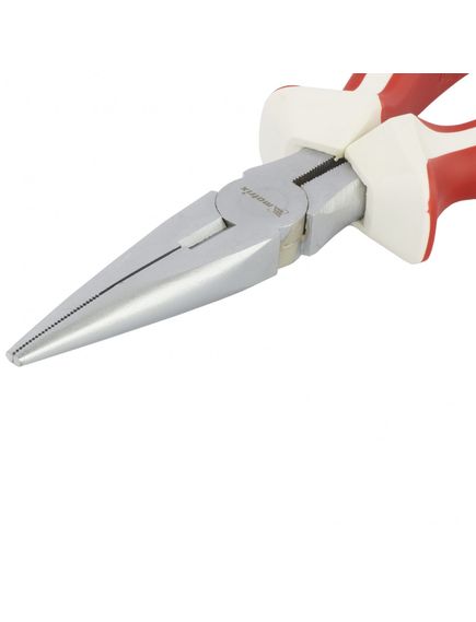 Длинногубцы 180 мм прямые White Nickel никелированные трехкомпонентные рукоятки MATRIX 17189, фото , изображение 2 - Метэкс